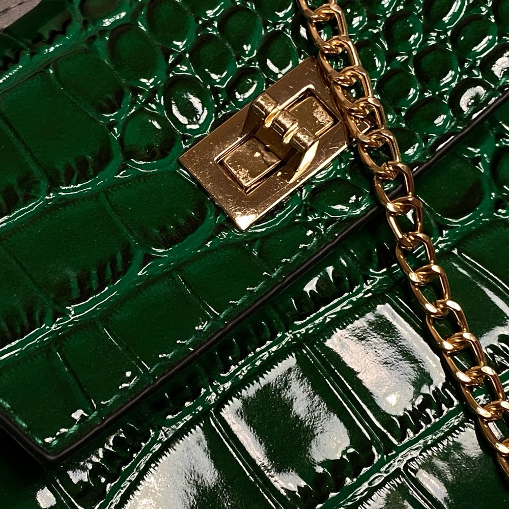 ASOS Green Croc-Embossed Mini Bag - Picture 11 of 16